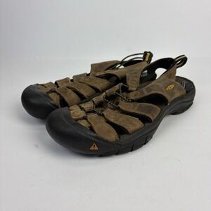 Keen Newport H2 Sandals Mens 9.5 Brown Leather Waterproof Hiking Fisherman